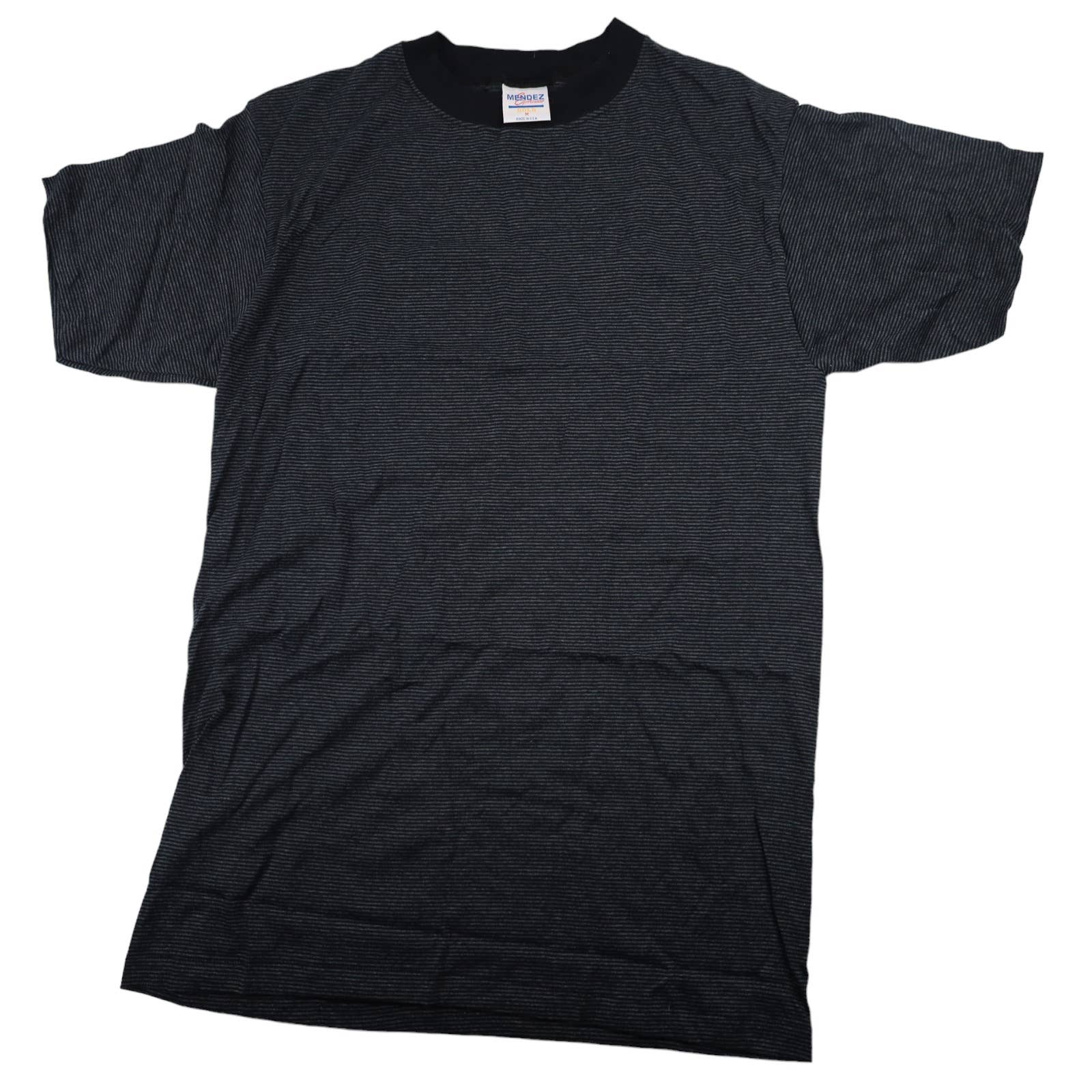 Vintage Mendez Sportswear Single Stitched Striped Blank T Shirt